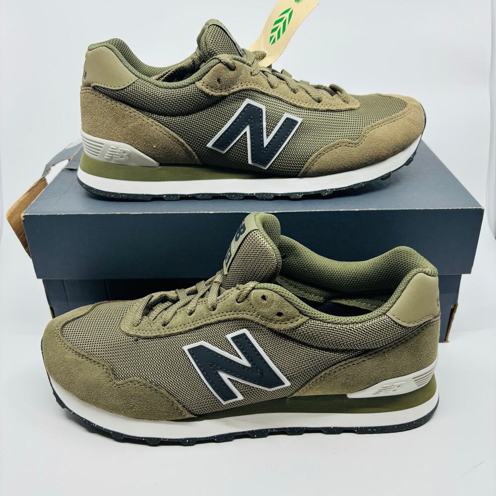 New Balance 515 Shoes Mens Size 8 4E Wide Green Gray Suede Running Athletic NIB